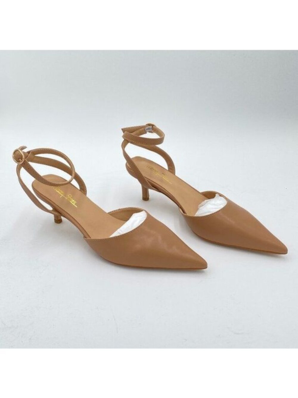 Milooey Women's Closed Pointed Toe Stiletto Sandal Cross Ankle Strap Heel Pumps